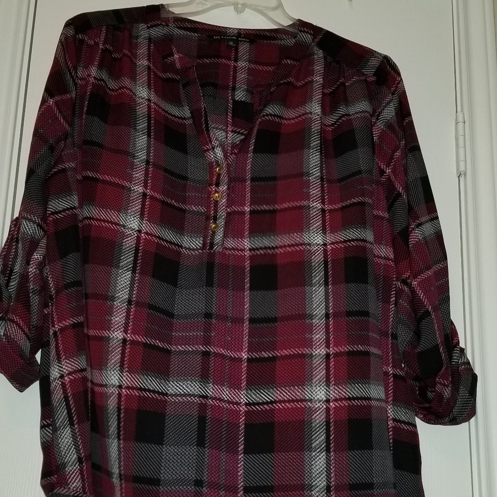 Plaid Tunic Blouse